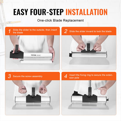VEVOR Drywall Skimming Blade Set, 7/10/14/16/24 in Skimming Blades + 34 - 81.6 in