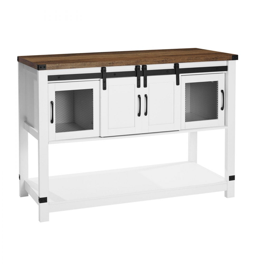 VEVOR Coffee Bar Cabinet 4-Tier Coffee Bar Table with Barn Doors for Living Room