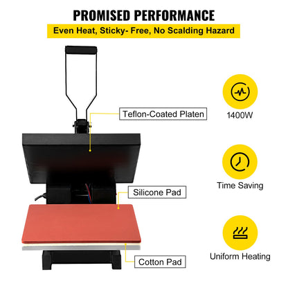 VEVOR Heat Press 15X15 Inch Heat Press Machine Industrial Quality Power T Shirt