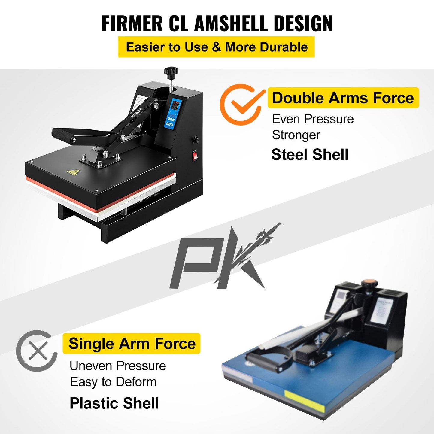 Industrial-Quality 38x38 cm Heat Press Machine for T-Shirts, 1400W Power