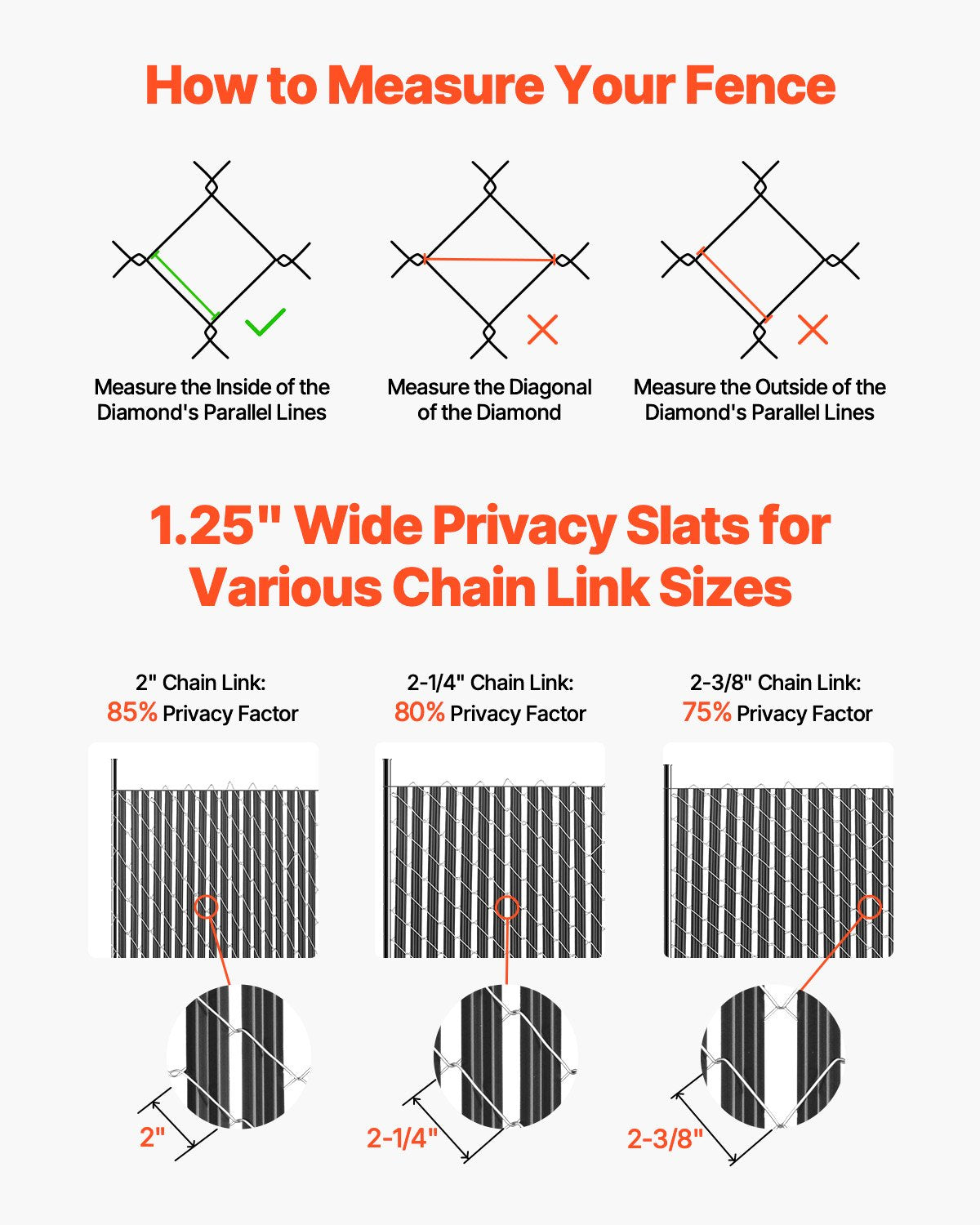 Bottom Locking Privacy Slats, Single-Wall Vertical Bottom-Locking Slats for Chain-Link Fence, High-Density HDPE Chain Link Slats Ideally Fit 1.8 m High Fence for Garden Farm Sports Field(Black)