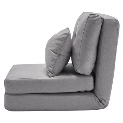 VEVOR Convertible Flip Chair with 5 Adjustable Position Floor Lazy Sofa Gray