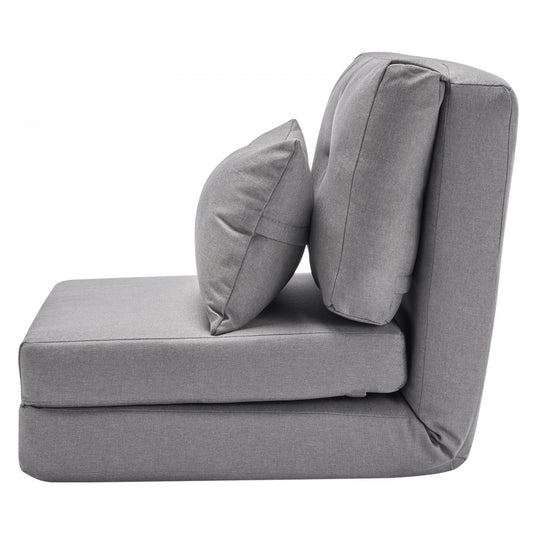 VEVOR Convertible Flip Chair with 5 Adjustable Position Floor Lazy Sofa Gray