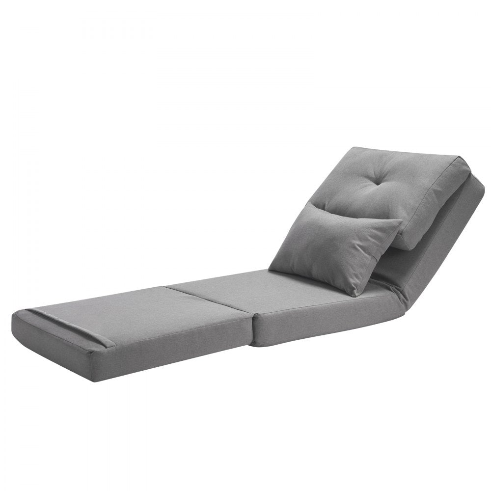 VEVOR Convertible Flip Chair with 5 Adjustable Position Floor Lazy Sofa Gray