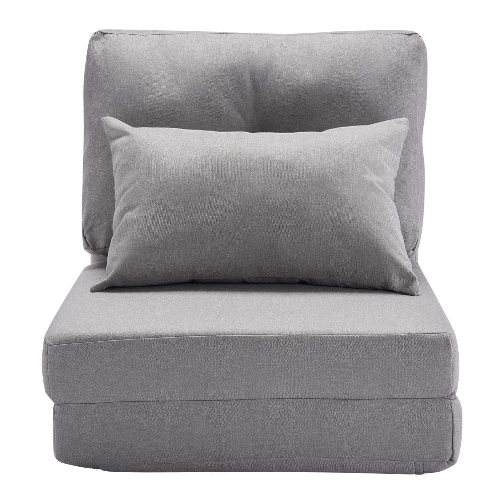 VEVOR Convertible Flip Chair with 5 Adjustable Position Floor Lazy Sofa Gray