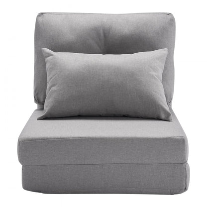 VEVOR Convertible Flip Chair with 5 Adjustable Position Floor Lazy Sofa Gray
