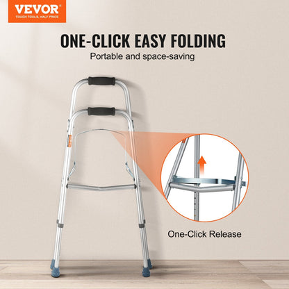 Folding One-Arm Walker for Seniors, Adjustable Height, Durable & Compact Design