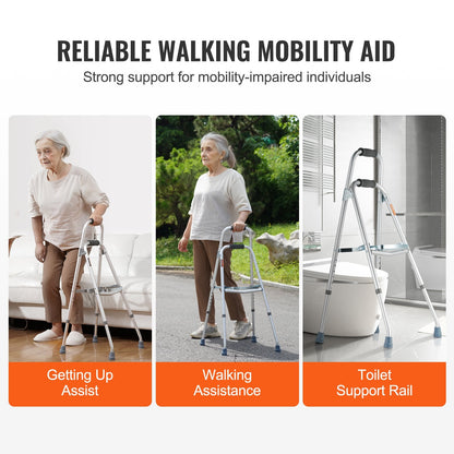 Folding One-Arm Walker for Seniors, Adjustable Height, Durable & Compact Design