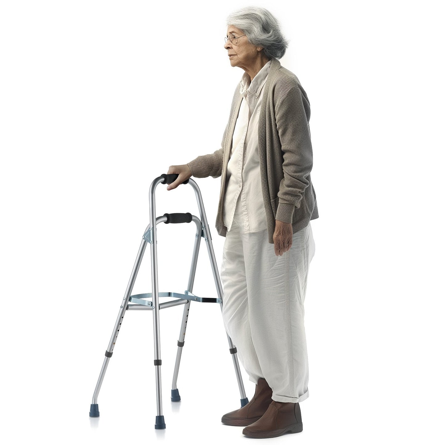 Folding One-Arm Walker for Seniors, Adjustable Height, Durable & Compact Design