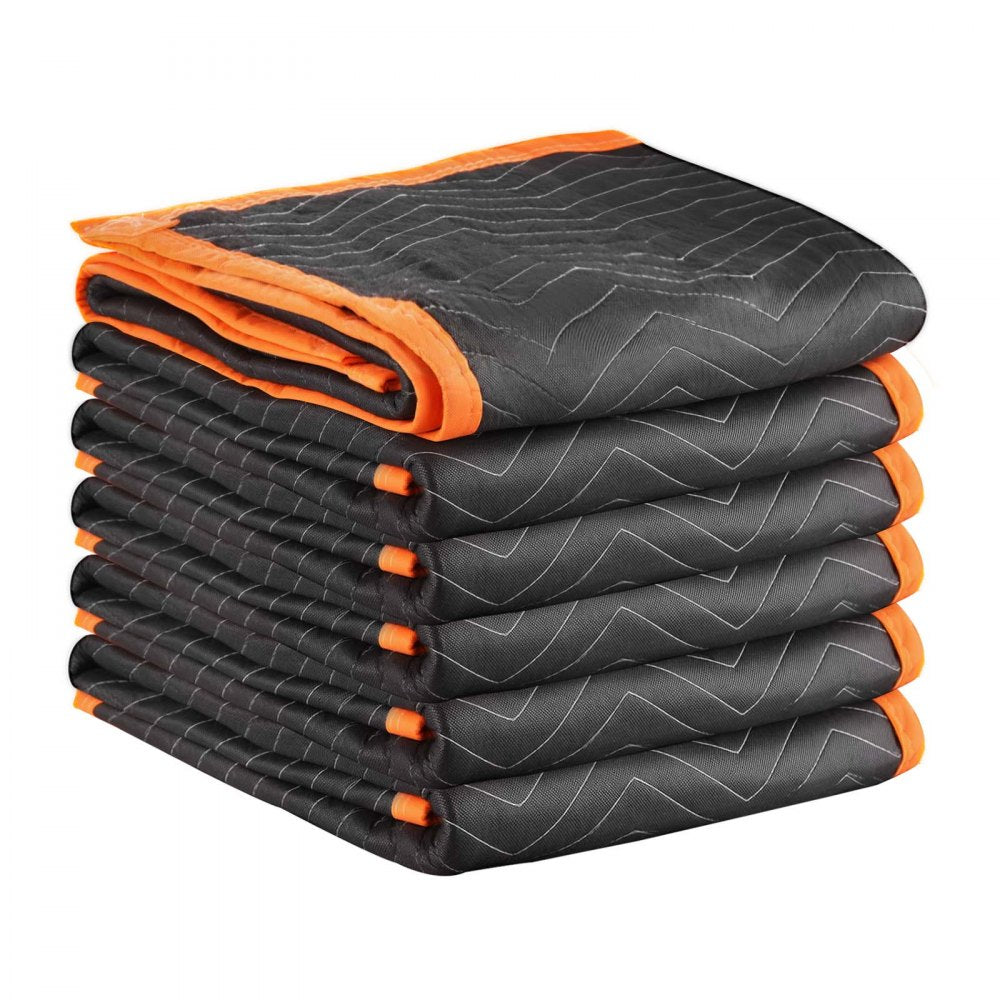 Moving Blankets 6 Pcs, 1829 x 1016 mm (14.5 kg/dz) Large Packing Blankets with Cotton Filling, Heavy Duty Nonwoven Fabri