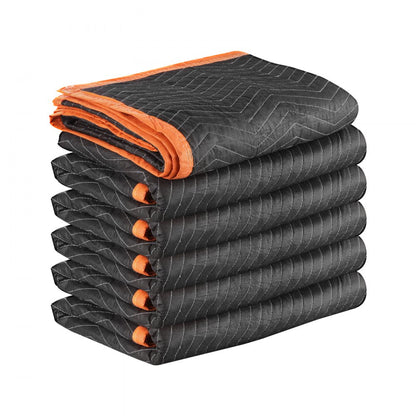 Moving Blankets 6 Pcs, 1829 x 1016 mm (14.5 kg/dz) Large Packing Blankets with Cotton Filling, Heavy Duty Nonwoven Fabri