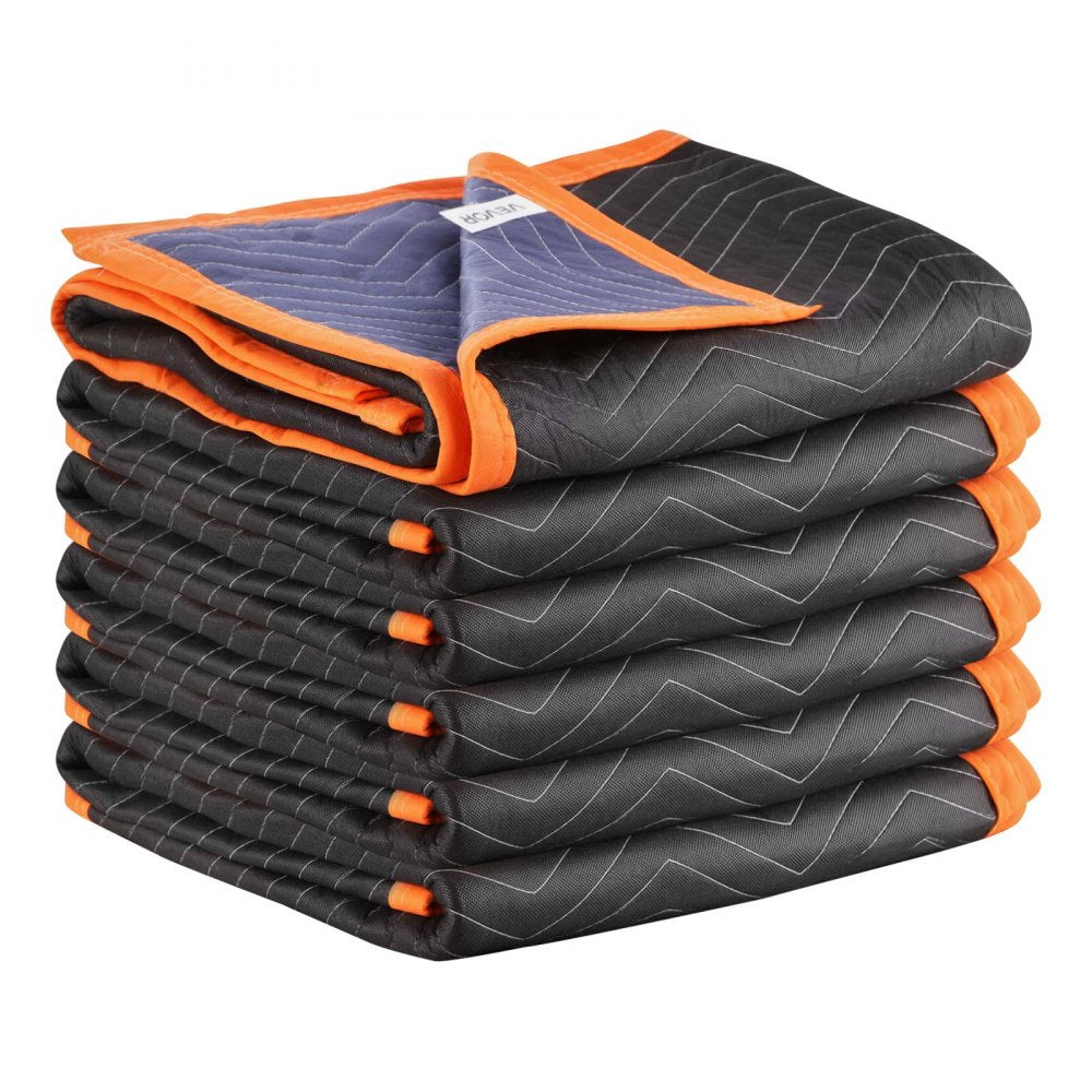 Moving Blankets 6 Pcs, 1829 x 1016 mm (14.5 kg/dz) Large Packing Blankets with Cotton Filling, Heavy Duty Nonwoven Fabri