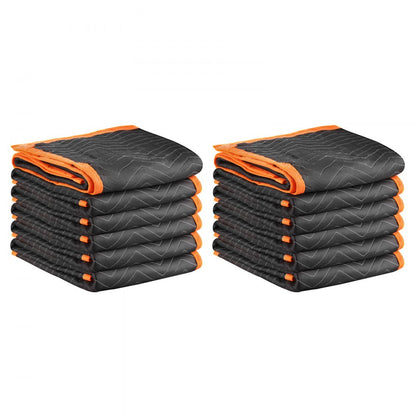 Moving Blankets 12 Pcs, 1829 x 1016 mm (14.5 kg/dz) Large Packing Blankets with Cotton Filling, Heavy Duty Nonwoven Fabr