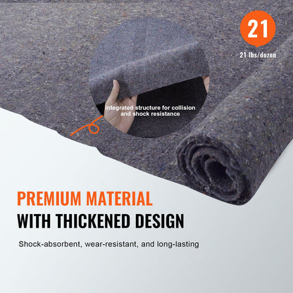 VEVOR Moving Blankets Packing Blankets 1829 x 1372 mm Furniture Pads 24-Pack