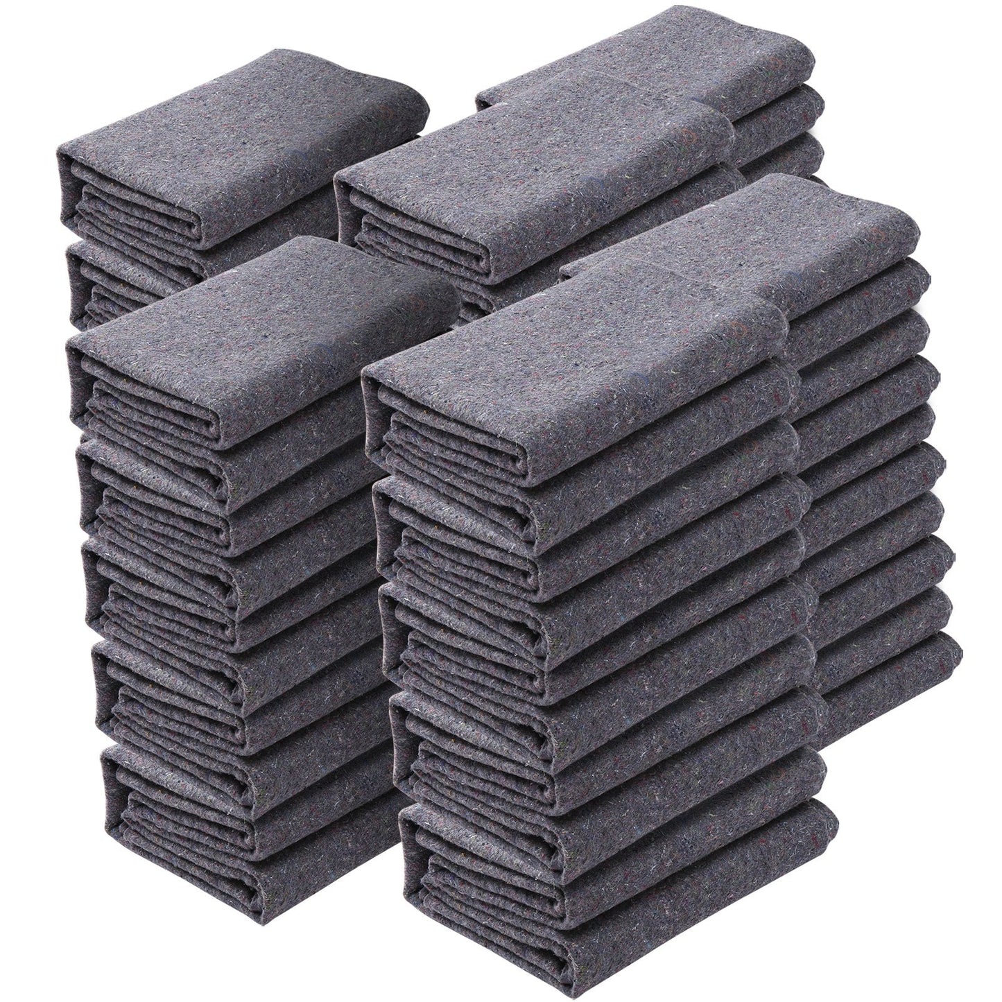 24-Pack Moving Blankets 1.8kg Each, 1.8 x 1.4m Furniture Pads with Elastic Bands
