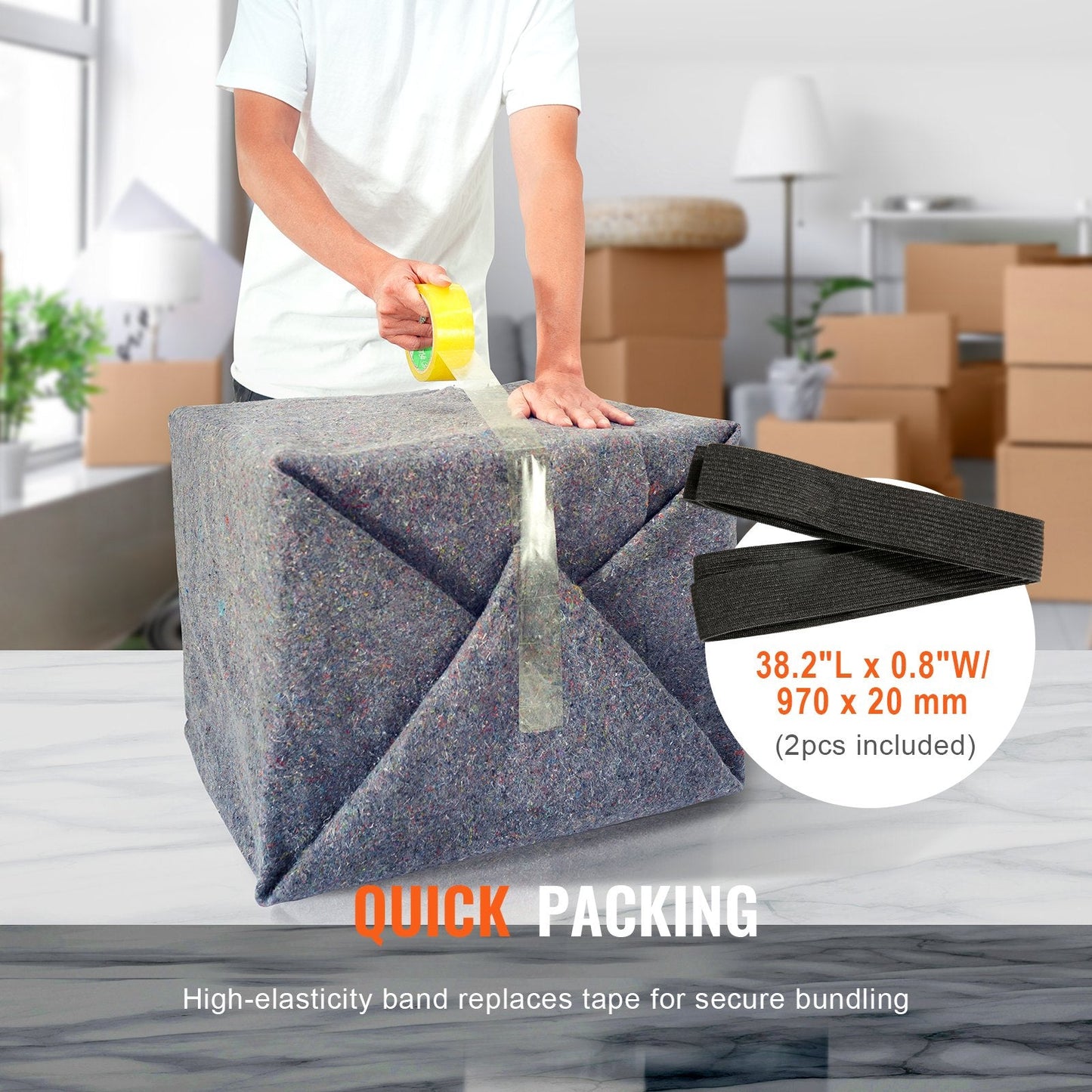 Professional Recycled Cotton Moving Blankets, 1.8 kg Each, 12 Pack, 1829 x 1372 mm