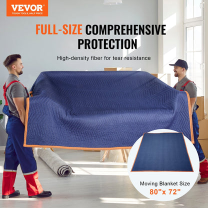 Professional Heavy-Duty Moving Blankets, 2032 x 1829 mm, 29.5 kg, 12-Pack Set