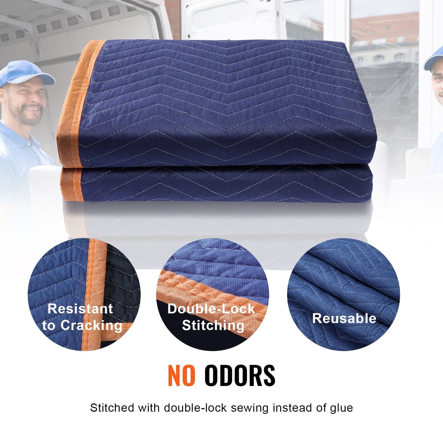 Professional Heavy-Duty Moving Blankets, 2032 x 1829 mm, 29.5 kg, 12-Pack Set