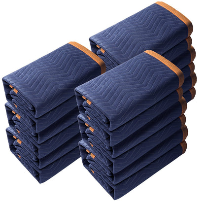 Professional Heavy-Duty Moving Blankets, 2032 x 1829 mm, 29.5 kg, 12-Pack Set