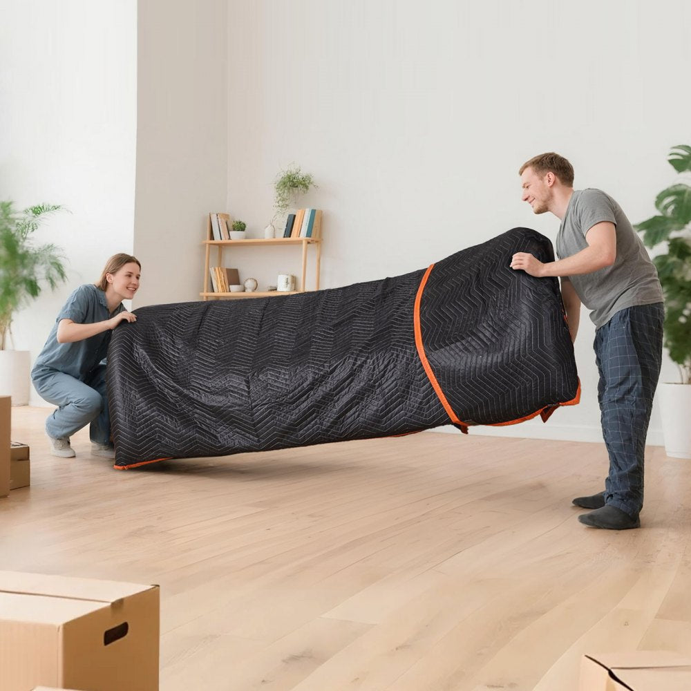 Moving Blankets 6 Pcs, 2032 x 1829 mm (15.9 kg/dz) Large Packing Blankets with Cotton Filling, Heavy Duty Nonwoven Fabri
