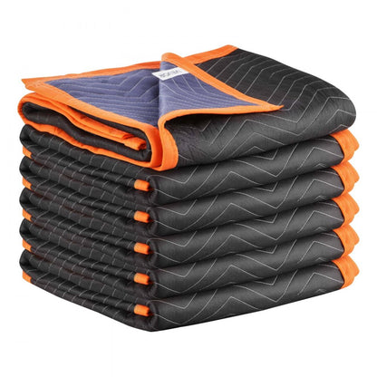 Moving Blankets 6 Pcs, 2032 x 1829 mm (15.9 kg/dz) Large Packing Blankets with Cotton Filling, Heavy Duty Nonwoven Fabri