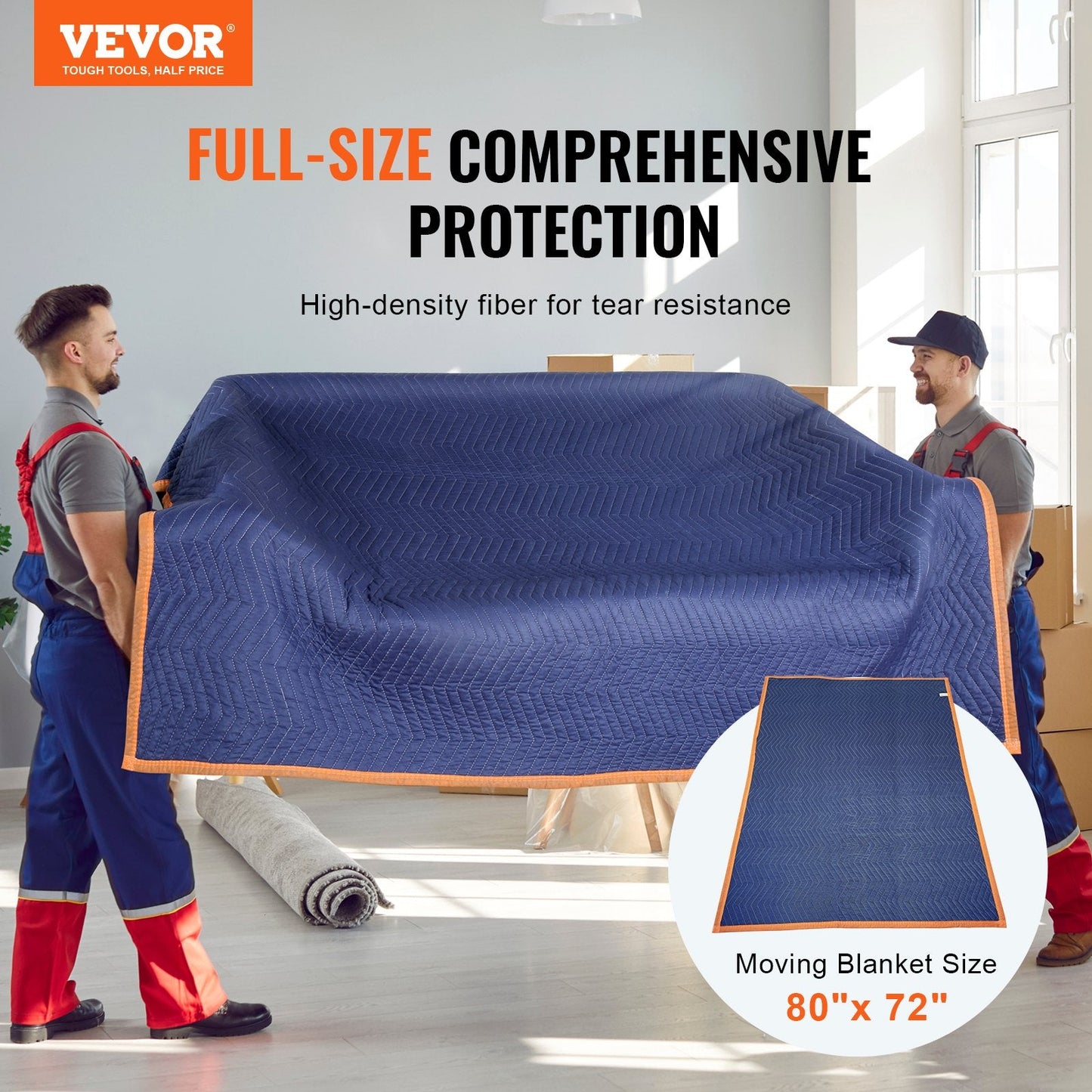 Professional Moving Blankets, 2 x 1.8 m, 15.6 kg/dz, 12-Pack, Heavy Duty Pads