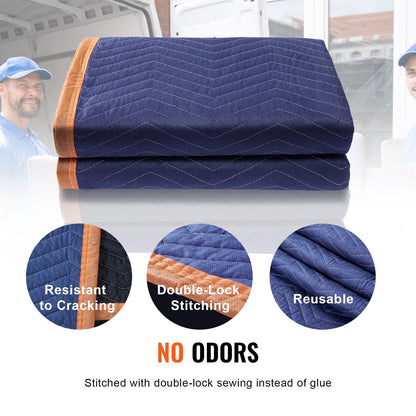 Professional Moving Blankets, 2 x 1.8 m, 15.6 kg/dz, 12-Pack, Heavy Duty Pads