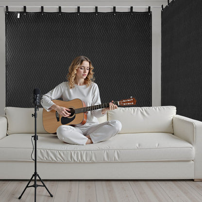 2 Pack Sound Dampening Blankets, 2438 x 2032 mm, Extra Large Soundproof Blanket with Grommets, Studio Grommeted Blanket 