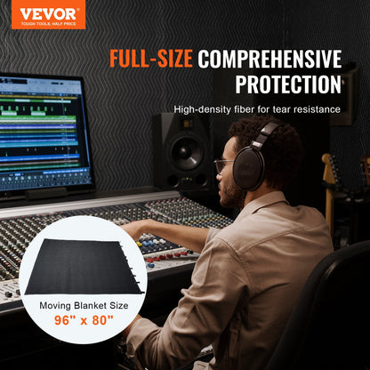 VEVOR Sound Dampening Blanket, 2438 x 2032 mm Extra Large Studio Grommeted Soundproof
