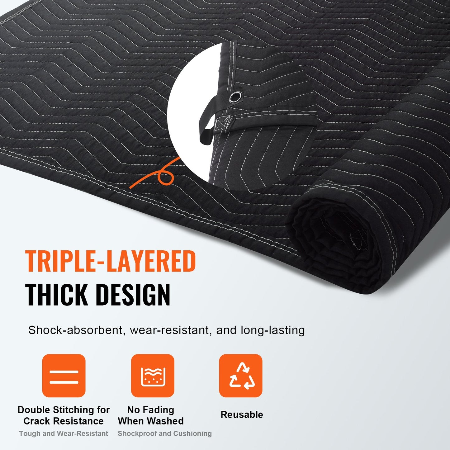 VEVOR Sound Dampening Blanket, 2438 x 2032 mm Extra Large Studio Grommeted Soundproof