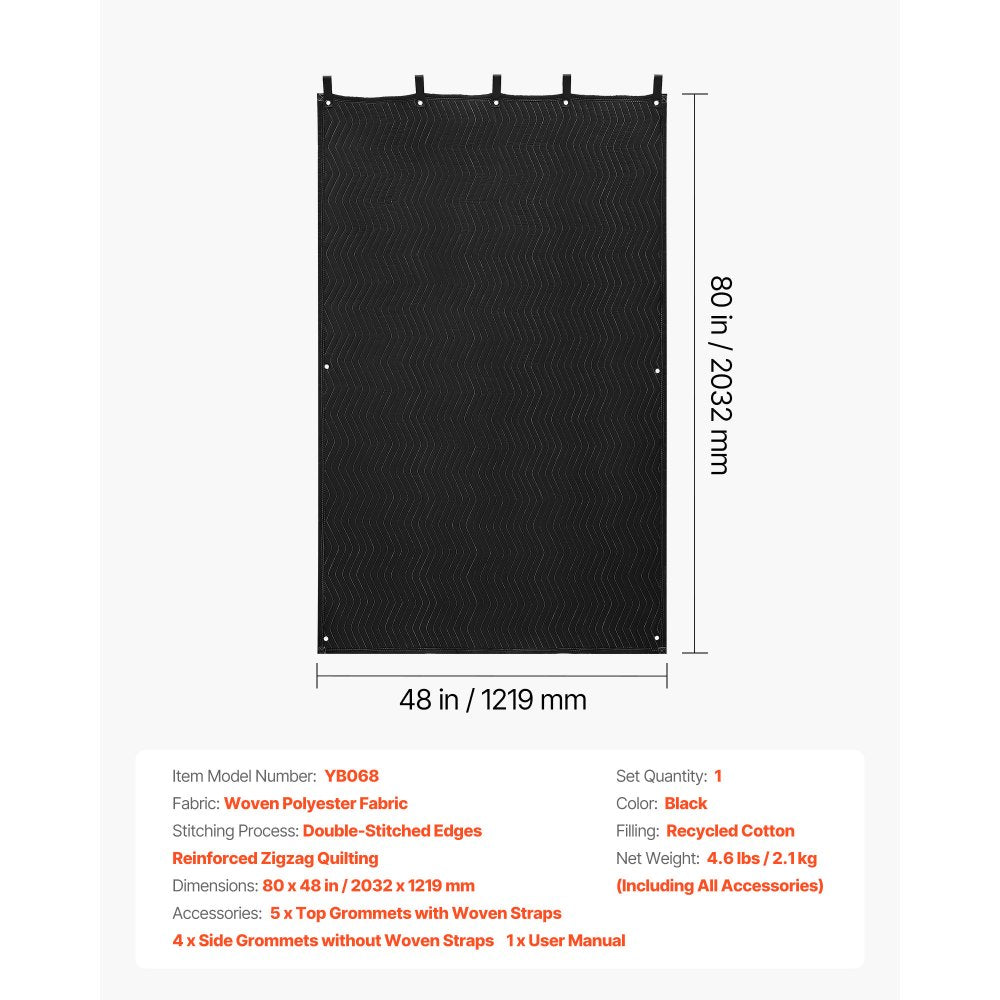 Sound Dampening Blankets, Soundproof Curtains with 2032 x 1219 mm, Soundproof Blanket with Grommets, Studio Grommeted Bl