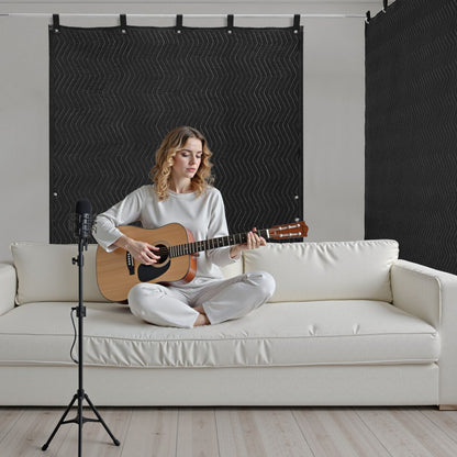 Sound Dampening Blankets, Soundproof Curtains with 2032 x 1219 mm, Soundproof Blanket with Grommets, Studio Grommeted Bl