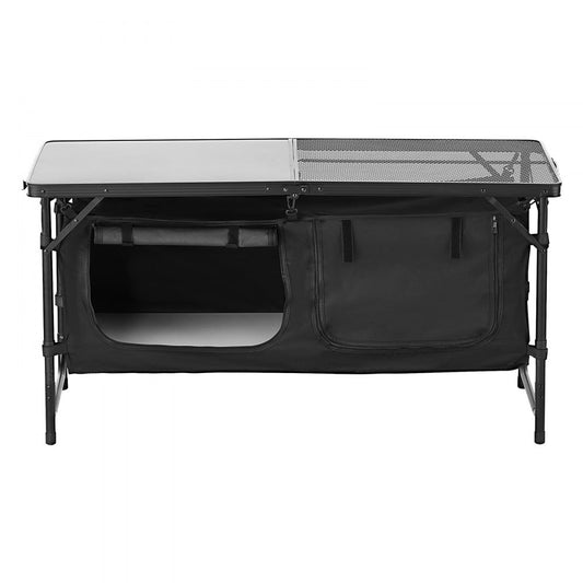 VEVOR Camping Kitchen Table Folding Portable Adjustable Cooking Station Storage