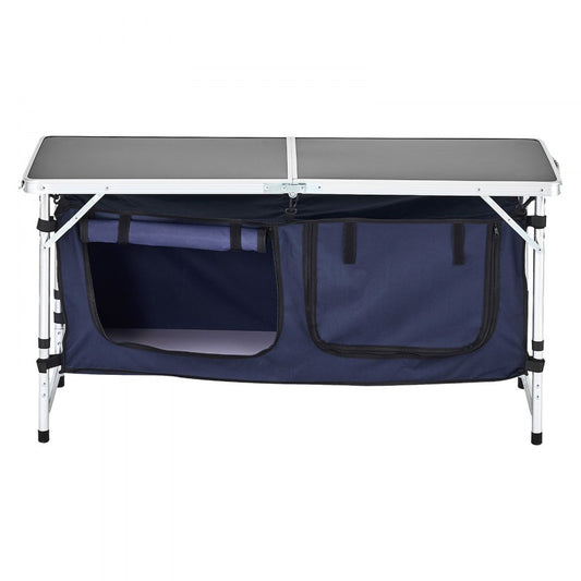 VEVOR Camping Kitchen Table Folding Portable Cook Station 3 Adjustable Heights