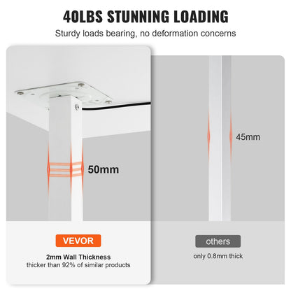 Adjustable Mobile Sit-Stand Desk with Wheels, 0.7-1.1m Height, 18.1 Kg Capacity
