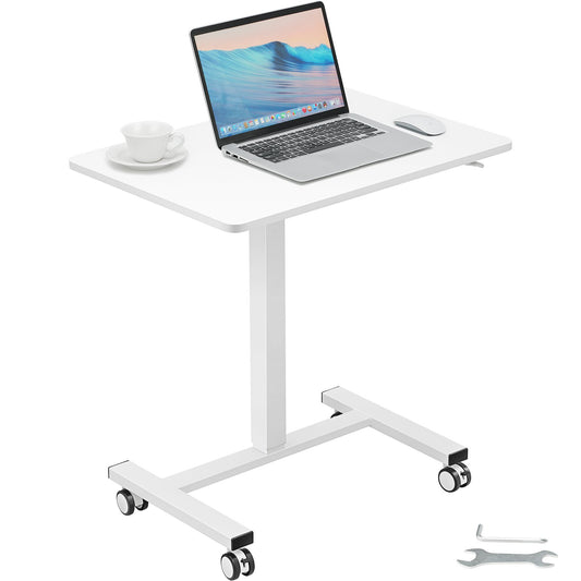 VEVOR Mobile Standing Desk, 28"-44" Gas-Spring Height Adjustable Sit-Stand Desk,