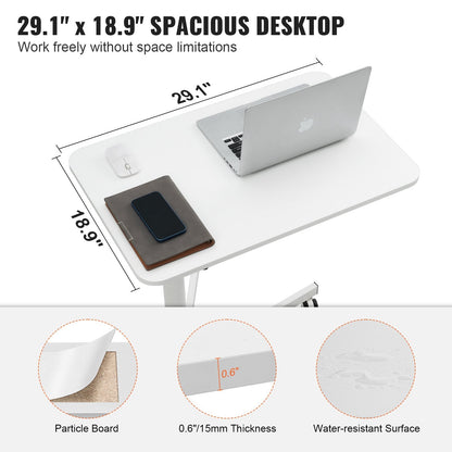 Mobile Sit-Stand Desk: Adjustable Height 0.72-1.12m, Rolling Laptop Table 20kg Load