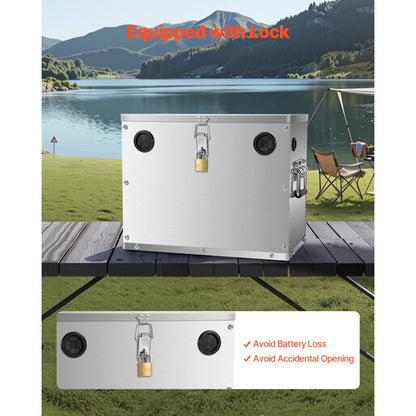 VEVOR Battery Box Group 24/31 Stainless Steel Shell for Cars & Trolling Motors