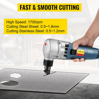Electric Nibbler 1.8mm Heavy Duty Metal Sheet Cutter, 380W, Stainless Steel