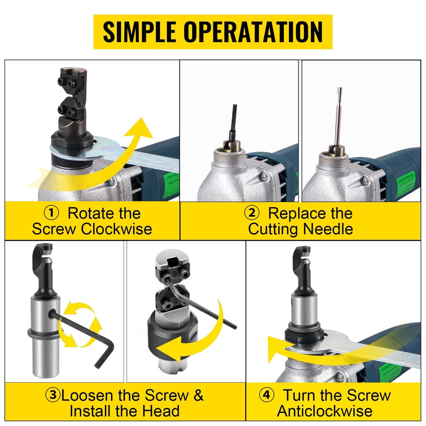 Electric Nibbler 1.8mm Heavy Duty Metal Sheet Cutter, 380W, Stainless Steel