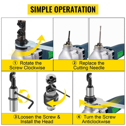 Electric Nibbler 1.8mm Heavy Duty Metal Sheet Cutter, 380W, Stainless Steel