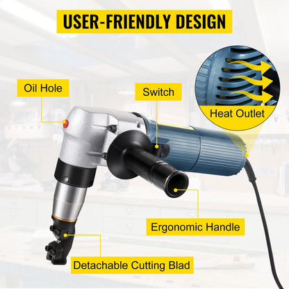 Electric Nibbler 4mm Heavy Duty Metal Sheet Cutter, 625W, Stainless Steel