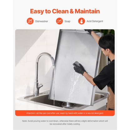 VEVOR 36x22 in Flat Top Griddle Stainless Steel Universal BBQ Grill Pan Cookware