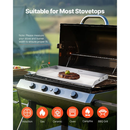 VEVOR 36x22 in Flat Top Griddle Stainless Steel Universal BBQ Grill Pan Cookware