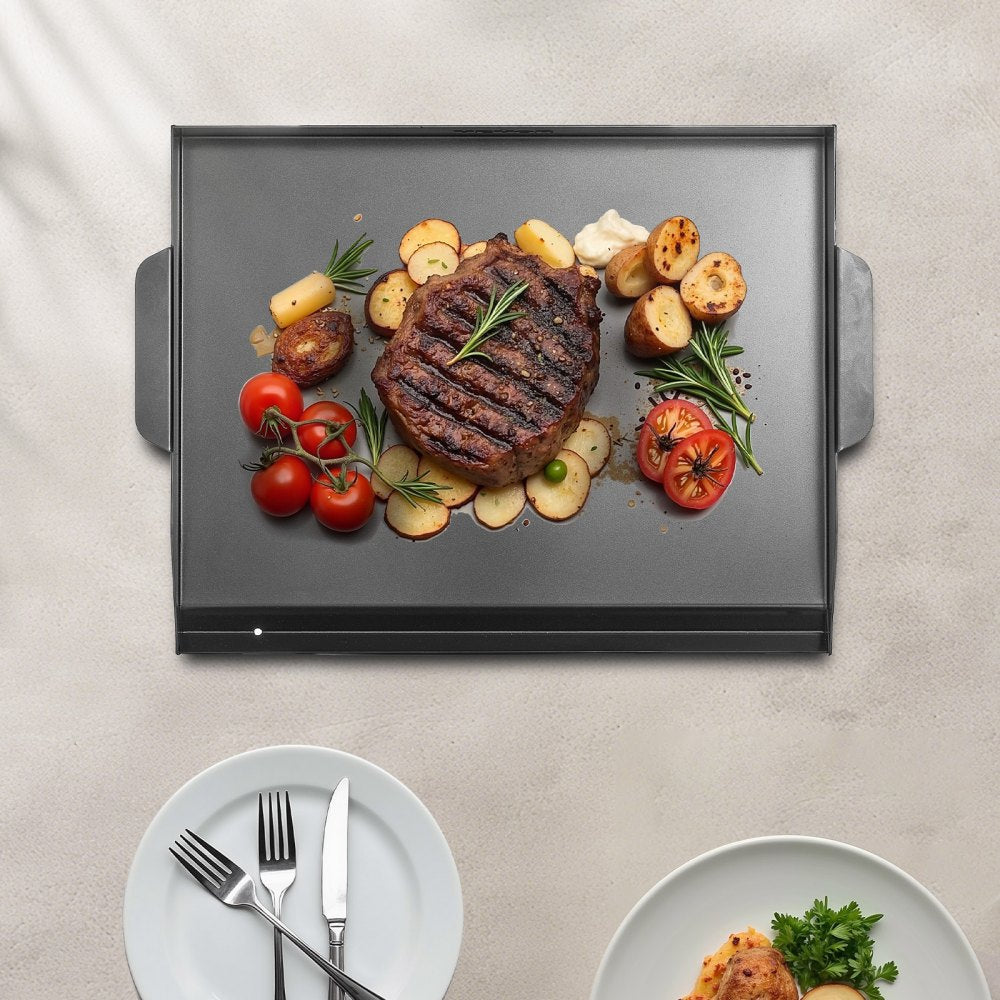 VEVOR 22x16 in Flat Top Griddle Carbon Steel Universal BBQ Grill Pan Cookware