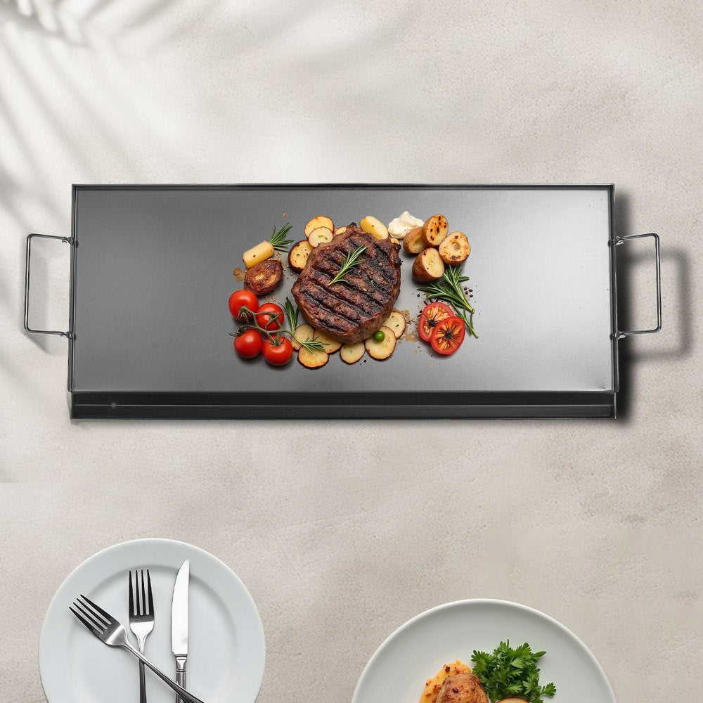 VEVOR 32x14 in Flat Top Griddle Carbon Steel Universal BBQ Grill Pan Cookware