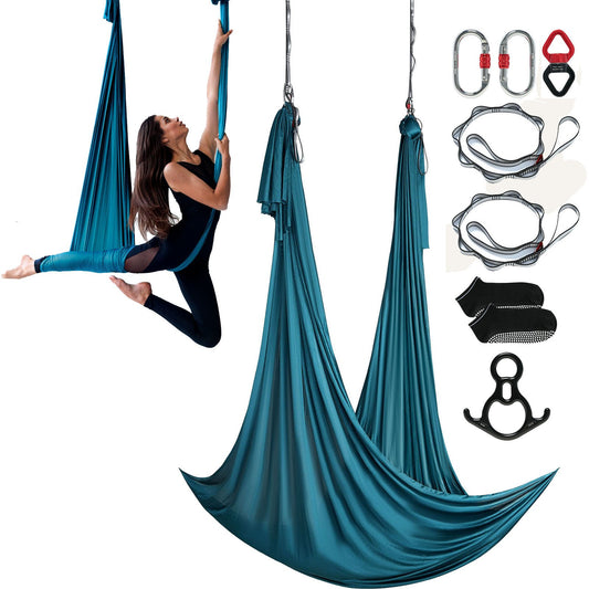 VEVOR Aerial Silk & Yoga Swing, 10 m Length, Aerial Yoga Hammock Kit with 100gsm