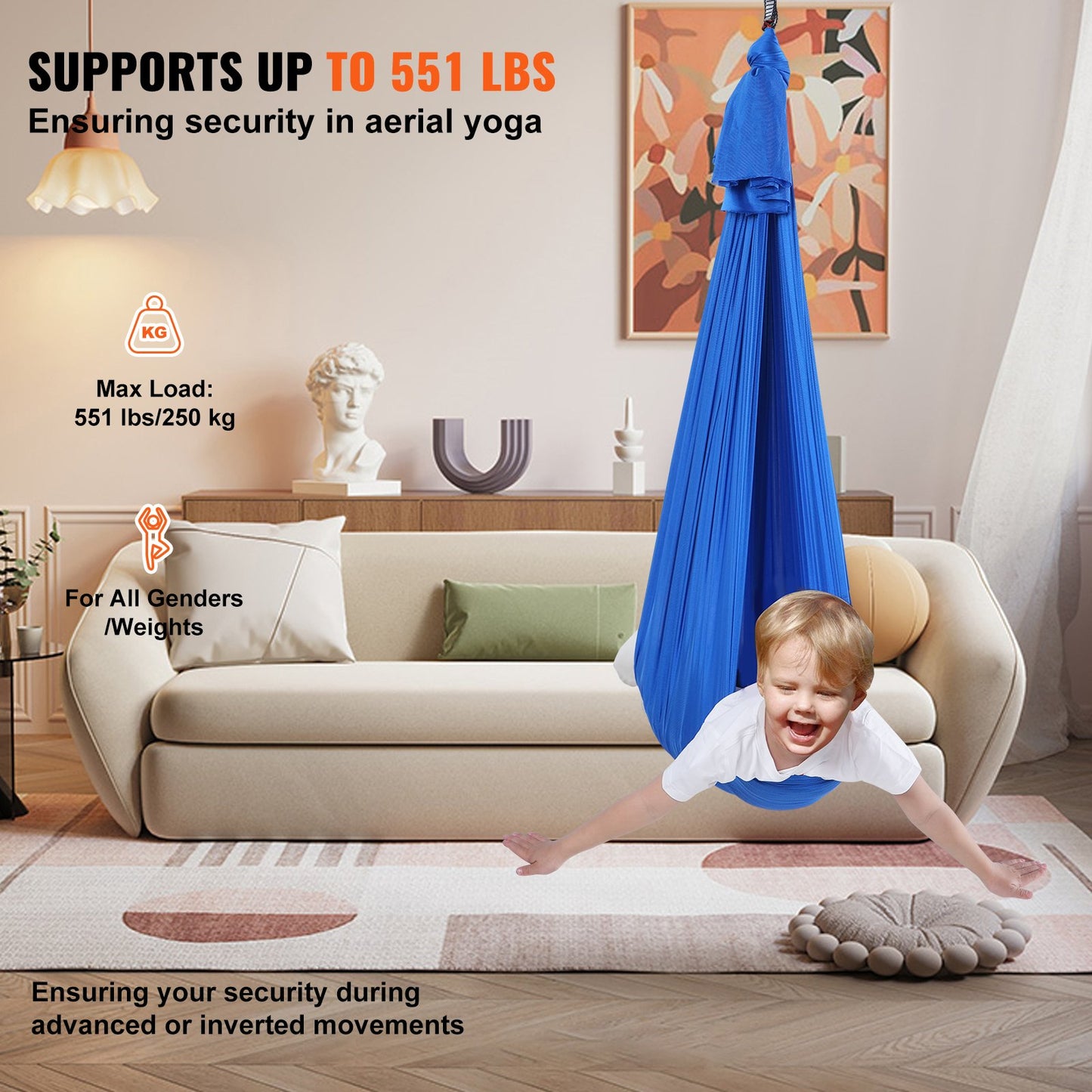 VEVOR Sensory Swing for Kids, 2.8 m Length, Therapy Swing for Children with Special