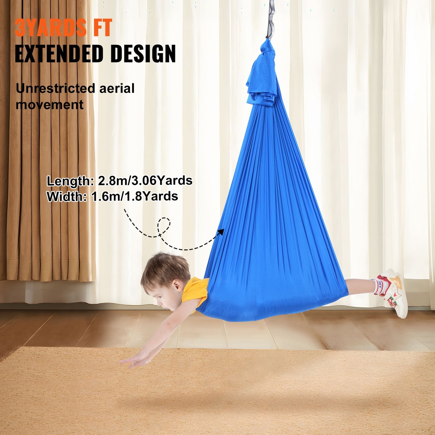 VEVOR Sensory Swing for Kids, 2.8 m Length, Therapy Swing for Children with Special