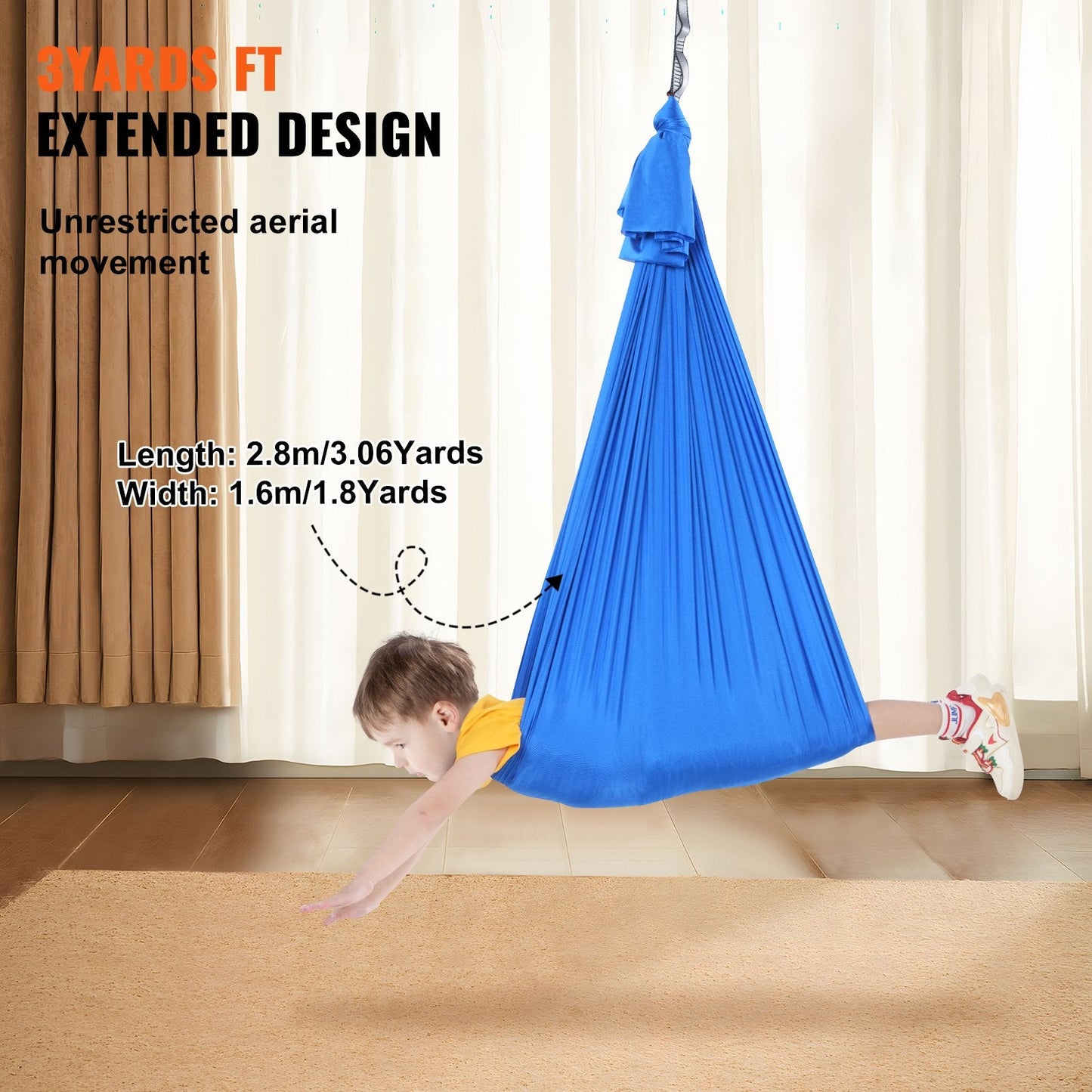 Therapy Swing for Kids & Adults with Special Needs, 2.8m, 250kg Capacity, Blue